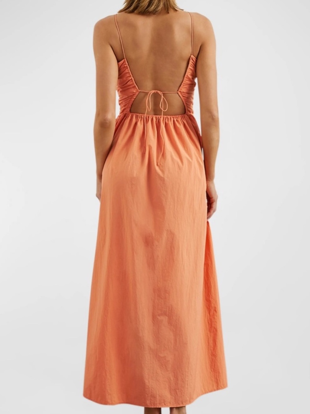Rails Strapless Peach-Orange Maxi Dress with Front Keyhole - Picture 3 of 12